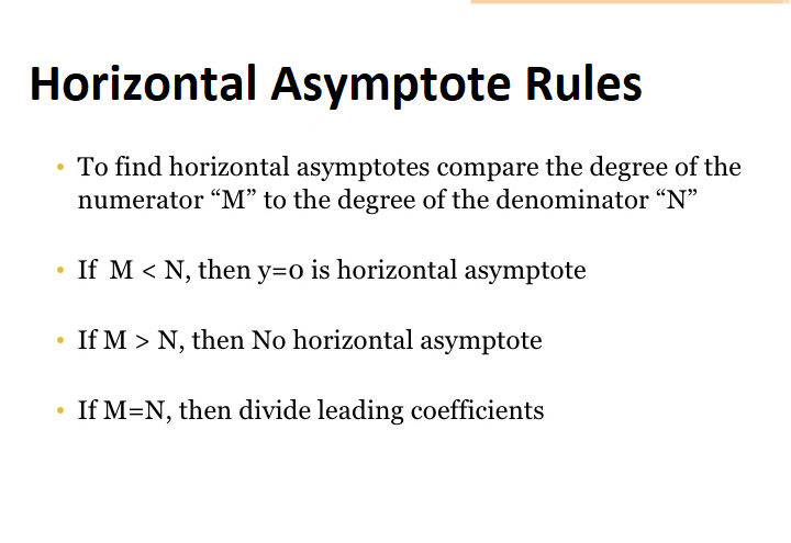 Horizontal Asymptote Rules